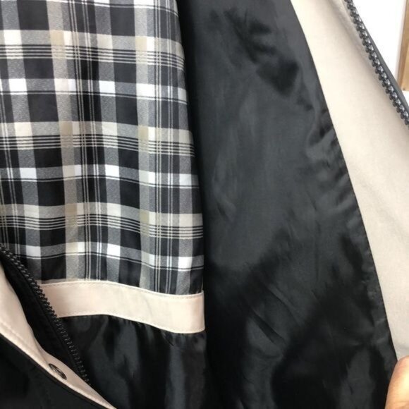 Liz Claiborne jacket all weather black and tan belted zip & button size small - Picture 9 of 12